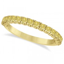 Half-Eternity Pave Yellow Diamond Stacking Ring 14k Yellow Gold (0.75ct)