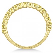 Half-Eternity Pave Yellow Diamond Stacking Ring 14k Yellow Gold (0.75ct)