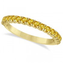 Half-Eternity Pave Yellow Sapphire Stack Ring 14k Yellow Gold (0.95ct)