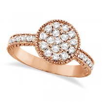 Circle Diamond Right Hand Cocktail Ring in 14k Rose Gold (0.55ct)