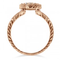 Circle Diamond Right Hand Cocktail Ring in 14k Rose Gold (0.55ct)