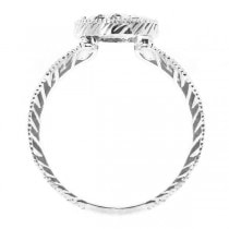 Designer Circle Diamond Fashion Ring in 14k White Gold (0.55ct)