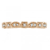 Diamond Stackable Vintage Style Ring in 14k Rose Gold (0.15ct)
