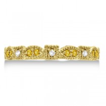 Vintage Diamond & Yellow Sapphire Ring 14k Yellow Gold (0.15ct)