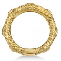 Vintage Wide Band Byzantine Diamond Ring 14k Yellow Gold (1.15ct)