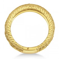 Vintage Byzantine Wide Band Diamond Ring 14k Yellow Gold (1.37ct)