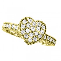Diamond Heart Ring in 14K Yellow Gold (0.50 ctw)