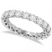 Luxury Lab Grown Diamond Eternity Anniversary Ring Band 14k White Gold (3.50ct)