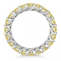 Fancy Yellow Canary Diamond Eternity Ring Band 14k White Gold (3.50ct)