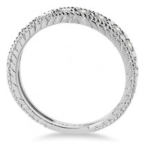 Vintage Style Diamond Wedding Ring Band Half-Way 14k White Gold 0.55ct