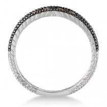 Champagne Diamond Black Rhodium Ring Band 14k White Gold (0.55ct)