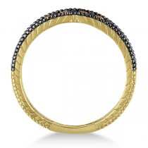 Champagne Diamond Black Rhodium Ring Band 14k Yellow Gold (0.55ct)