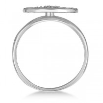Diamond Peace Sign Shaped Right-Hand Ring 14k White Gold (0.35ct)