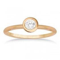 Bezel-Set Solitaire Diamond Ring in 14k Rose Gold (0.50ct)