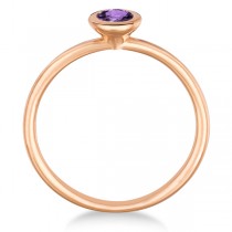 Amethyst Bezel-Set Solitaire Ring in 14k Rose Gold (0.65ct)