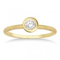 Bezel-Set Solitaire Diamond Ring in 14k Yellow Gold (0.50ct)