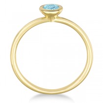 Aquamarine Bezel-Set Solitaire Ring in 14k Yellow Gold (0.65ct)