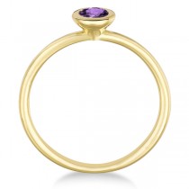 Amethyst Bezel-Set Solitaire Ring in 14k Yellow Gold (0.65ct)