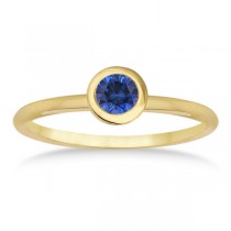 Blue Sapphire Bezel-Set Solitaire Ring in 14k Yellow Gold (0.50ct)