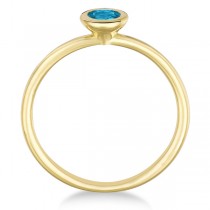 Blue Topaz Bezel-Set Solitaire Ring in 14k Yellow Gold (0.65ct)