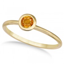 Citrine Bezel-Set Solitaire Ring in 14k Yellow Gold (0.65ct)