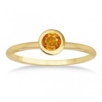 Citrine Bezel-Set Solitaire Ring in 14k Yellow Gold (0.65ct)