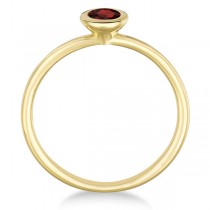 Garnet Bezel-Set Solitaire Ring in 14k Yellow Gold (0.65ct)