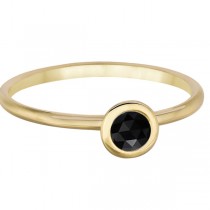 Bezel-Set Solitaire Style Black Onyx Ring 14k Yellow Gold (0.50ct)