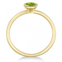 Peridot Bezel-Set Solitaire Ring in 14k Yellow Gold (0.65ct)