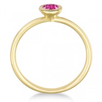 Pink Sapphire Bezel-Set Solitaire Ring in 14k Yellow Gold (0.50ct)