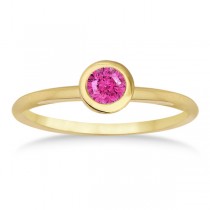 Pink Sapphire Bezel-Set Solitaire Ring in 14k Yellow Gold (0.50ct)
