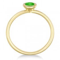 Tsavorite Bezel-Set Solitaire Ring in 14k Yellow Gold (0.65ct)