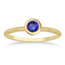 Tanzanite Bezel-Set Solitaire Ring in 14k Yellow Gold (0.65ct)