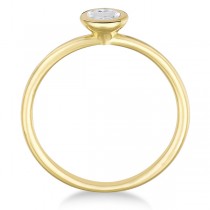 Bezel-Set Solitaire Style White Topaz Ring 14k Yellow Gold (0.50ct)