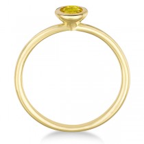 Yellow Sapphire Bezel-Set Solitaire Ring in 14k Yellow Gold (0.65ct)