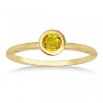 Yellow Sapphire Bezel-Set Solitaire Ring in 14k Yellow Gold (0.65ct)