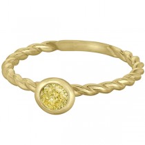 Fancy Canary Yellow Diamond Solitaire Swirl Ring 14k Y. Gold (0.30ct)