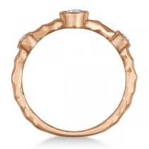 Wavy Band Bezel Set Diamond Right-Hand Ring 14k Rose Gold (0.25ct)