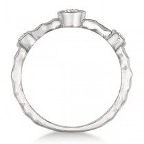 Wavy Band Bezel Set Diamond Right-Hand Ring 14k White Gold (0.25ct)