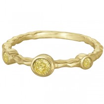 Bezel Set Yellow Diamond Wavy Right-Hand Ring 14k Yellow Gold (0.25ct)