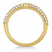 Bezel & Pave Set Diamond Ring Band 14k Yellow Gold (0.75ct)