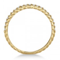 Thin Band Stackable Prong Set Diamond Ring 14k Yellow Gold (0.20ct)