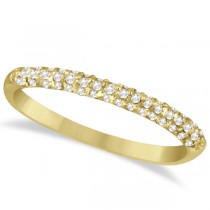 Micro Pave Semi Eternity Diamond Ring 14K Yellow Gold (0.33ct)
