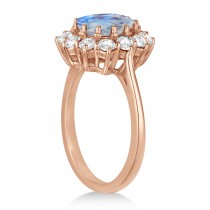 Oval Moonstone and Diamond Ring 18k Rose Gold (2.80ctw)