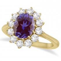 Oval Lab Alexandrite and Diamond Ring 18k Yellow Gold (3.60ctw)