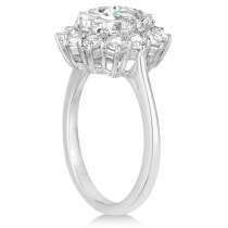 Oval Lab Grown Diamond Accented Ring 18k White Gold (2.80ctw)