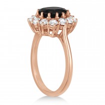 Oval Onyx and Diamond Ring 14k Rose Gold (3.60ctw)