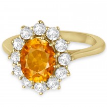 Oval Citrine and Diamond Ring 14k Yellow Gold (3.60ctw)