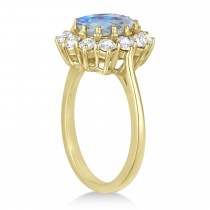 Oval Moonstone and Diamond Ring 14k Yellow Gold (2.80ctw)