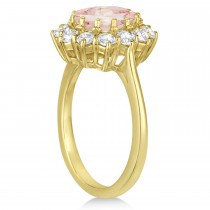 Oval Morganite and Diamond Ring 14k Yellow Gold (3.60ctw)